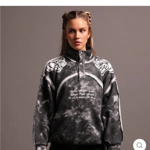 TYLER MOCKNECK SWEATER IN MIDNIGHT BLACK MARBLE Darc sport mock neck darcsport